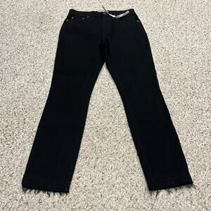 NWT Pistola Monroe Cropped Cigarette Jeans Sz 27 Black Raw Hem Grunge Casual